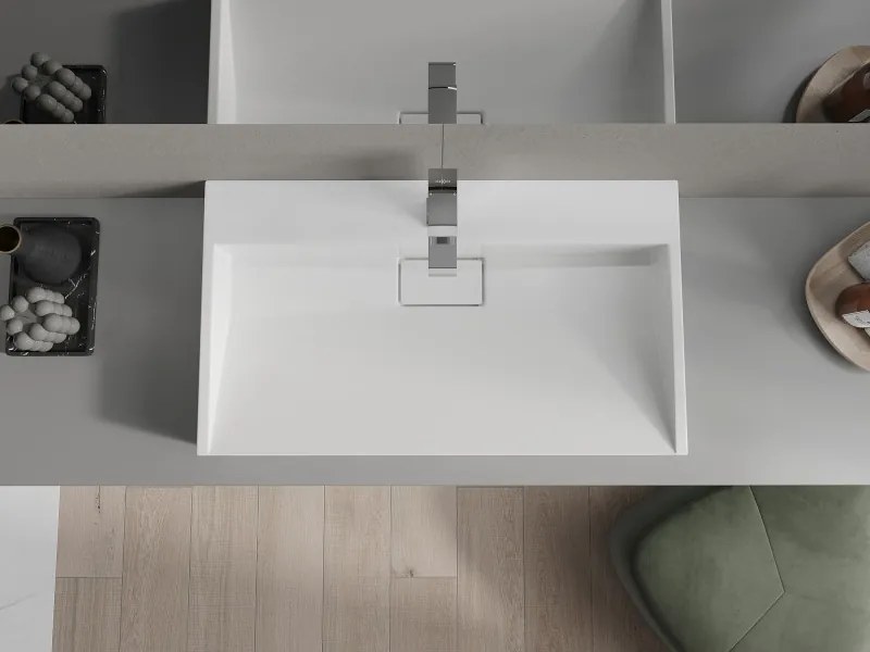 Mexen Ava lavabo da appoggio in conglomerato 1/O 80 x 46 cm, bianco - 23018001