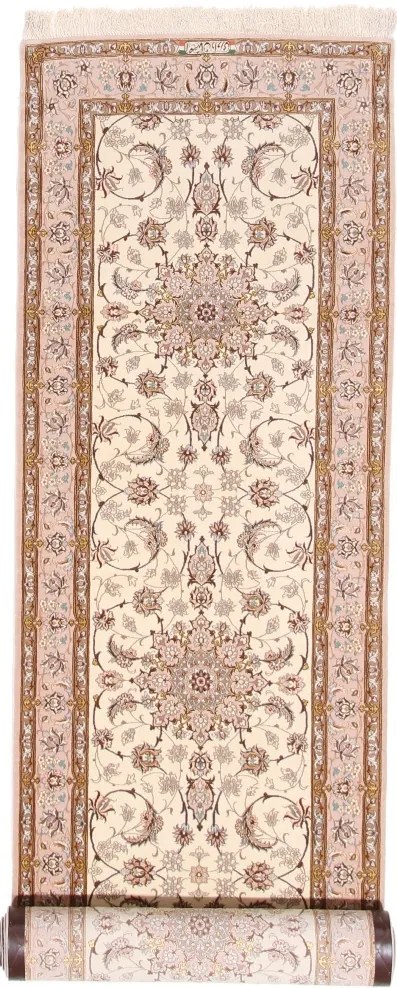 Isfahan Tappeto persiano 90x400 Beige (Iran) Annodato A Mano