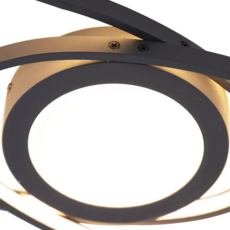 Plafoniera di design nera con LED integrato dimmerabile a 3 step - Axy
