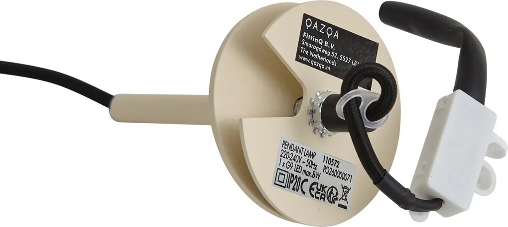 Lampada a sospensione moderna beige con rosone integrato - Chuba