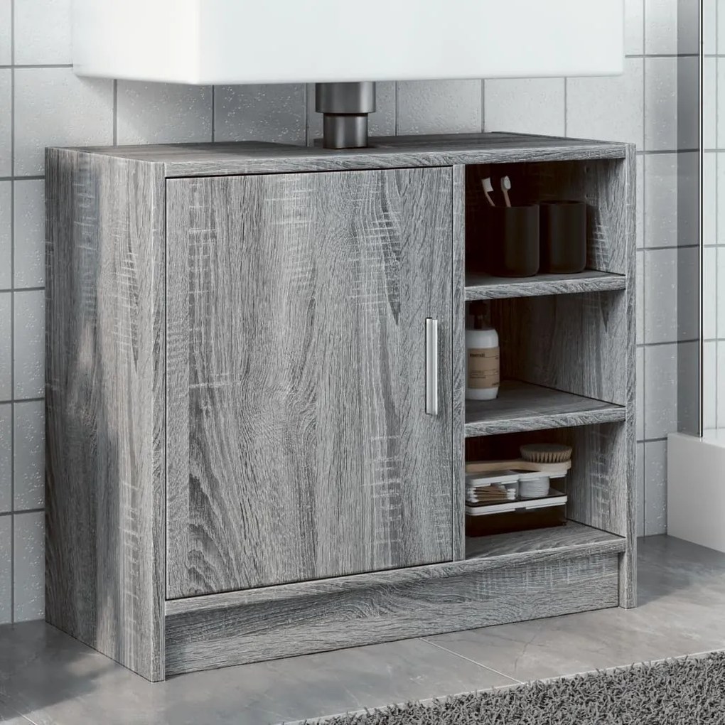 Mobile Lavabo Grigio Sonoma 63x29x55 Cm İn Legno Multistrato /