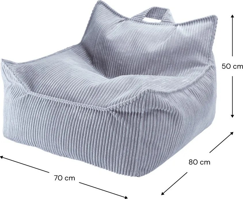 Pouf a sacco per bambini blu con rivestimento in velluto a coste Chair – Wigiwama