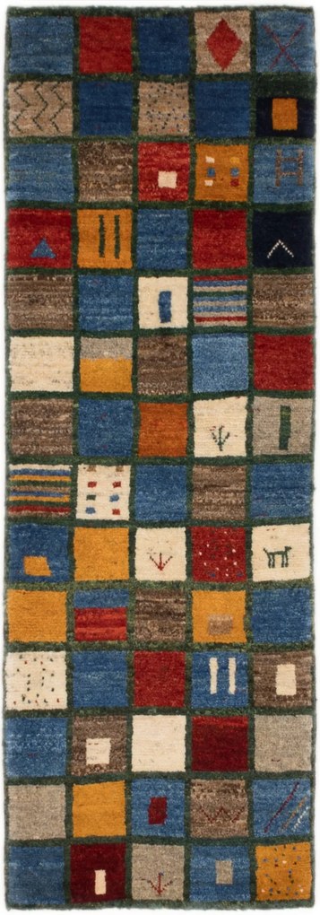 Gabbeh Tappeto 50x150 Rosso (Iran) Annodato A Mano