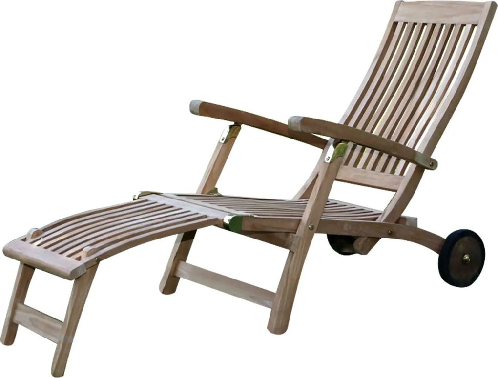 PATRIS - lettino prendisole in legno di teak