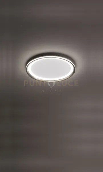 Plafoniera in alluminio grigio titanio edge led 38w 3000k cri?83 22...