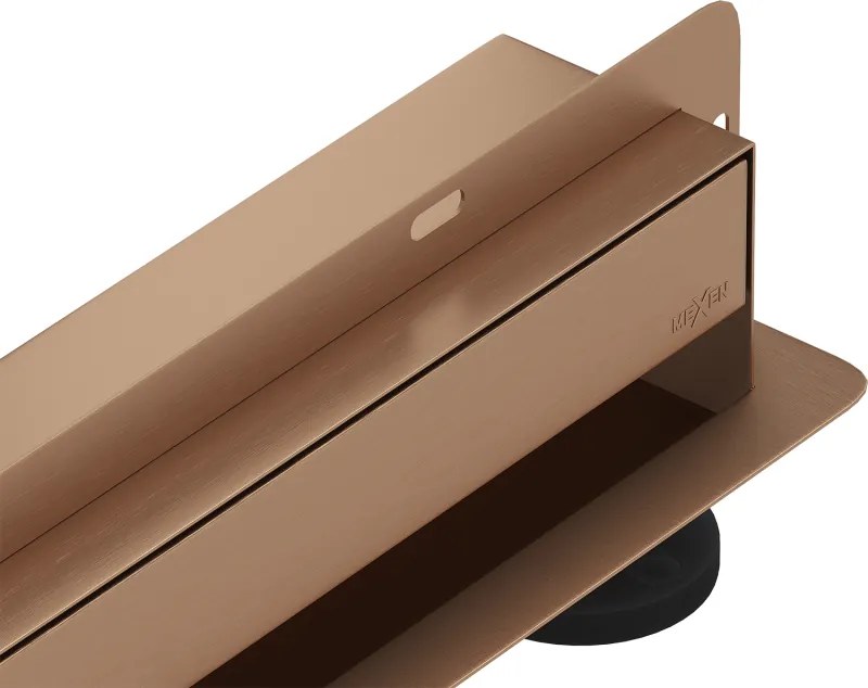 Mexen Flat Wall scarico lineare a parete 2 in 1 110 cm, rame spazzolato - 1C30110