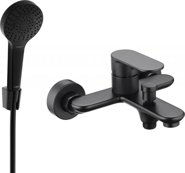 Mexen Milo R05 rubinetto per vasca da bagno con set doccia, nero - 7133R05-70