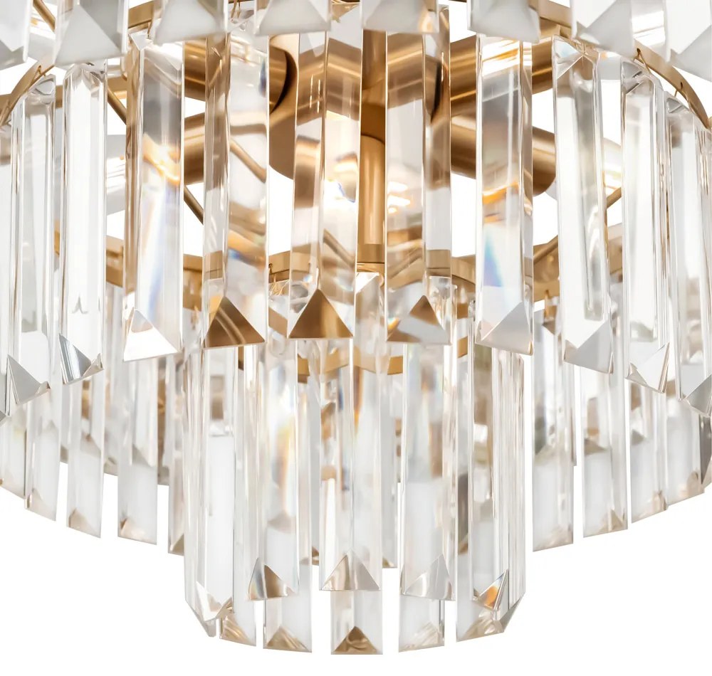 Lampadario Contemporaneo Revero Metallo Ottone 7 Luci Diffusori Vetro