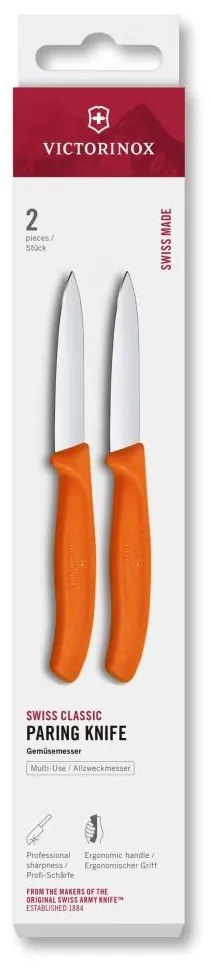 Victorinox - Set di coltelli da cucina per verdure SWISS CLASSIC 8 cm, 2 pezzi, arancione
