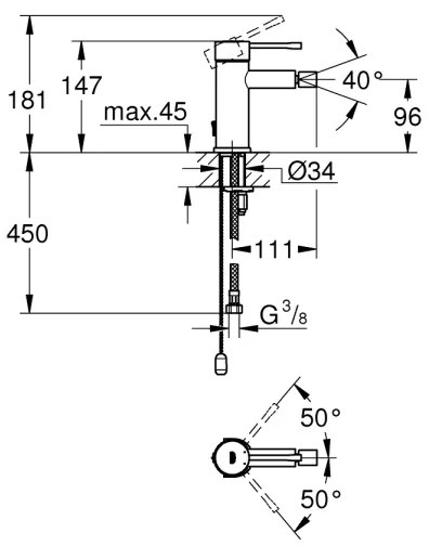 GROHE 32934001 - Miscelatore per bidet ESSENCE DN 15 cromo lucido