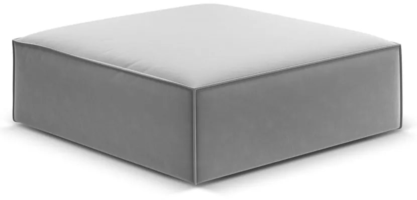 Poggiapiedi grigio chiaro con rivestimento in velluto Vanda – Mazzini Sofas