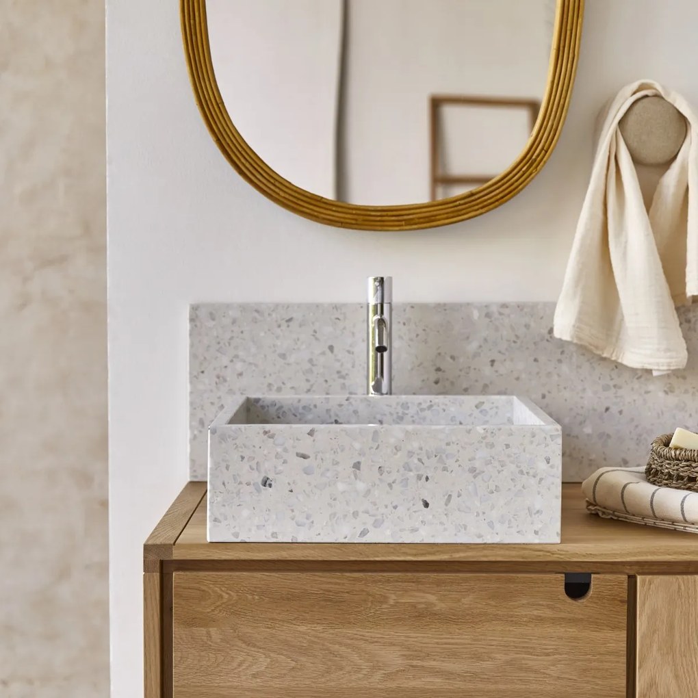 Tikamoon - Lavabo in battuto di terrazzo premium moon Made