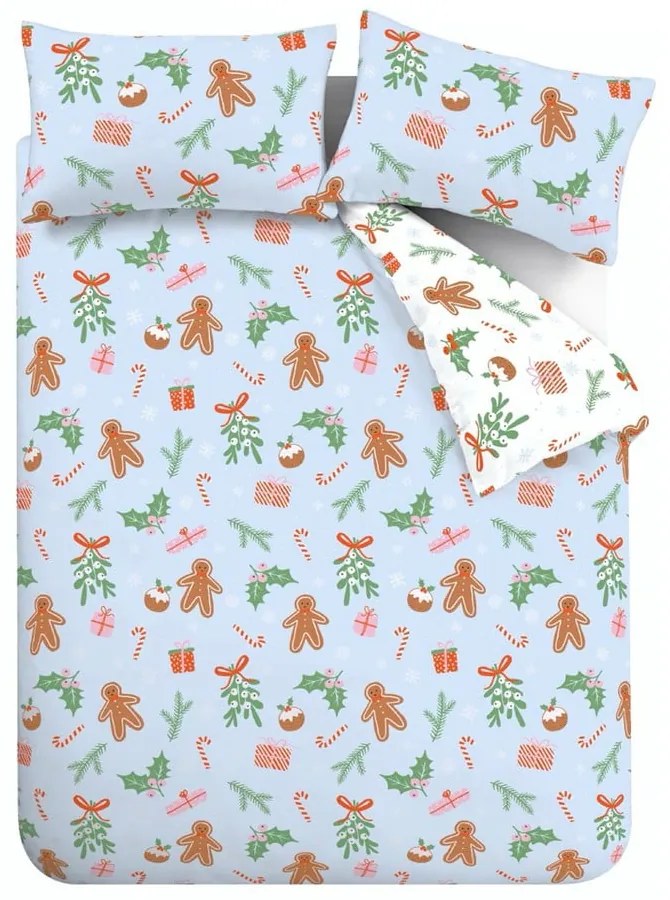 Set copripiumino e federa blu in microfibra per letto matrimoniale e per letto esteso 230x220 cm Gingerbread – Catherine Lansfield