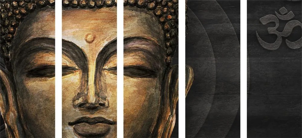 Quadri 5 pezzi – Volto di Buddha