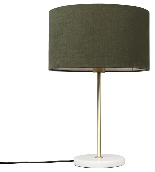 Lampada da tavolo in ottone con paralume verde 35 cm - Kaso