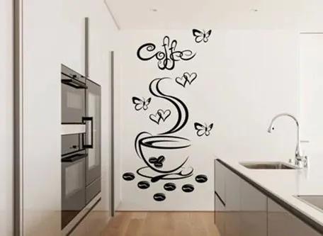 Adesivo murale per cucina tazza di caffè caldo 50 x 100 cm