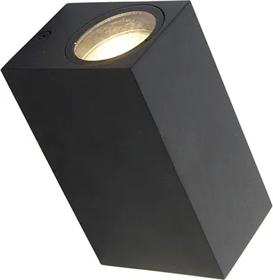 Lampada da parete moderna nera 2 luci IP44 - Baleno