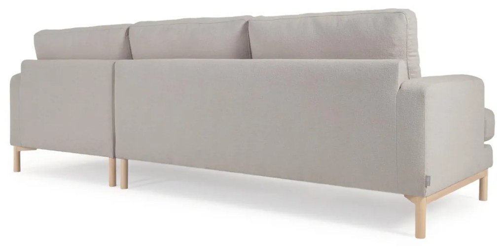 Kave Home - Divano Mihaela 3 posti con chaise longue destra in shearling grigio 264 cm