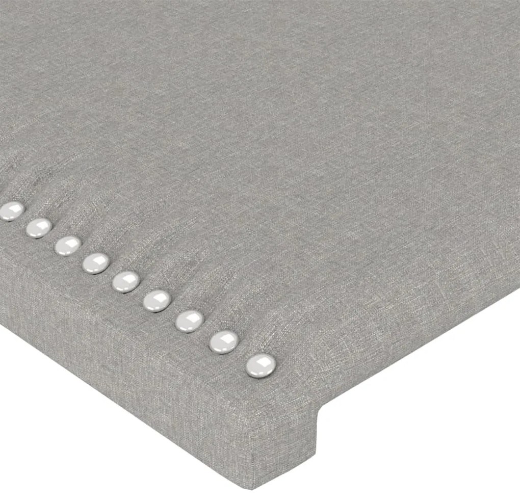 Testiera ad orecchio grigio chiaro 103x16x118/128 cm in tessuto