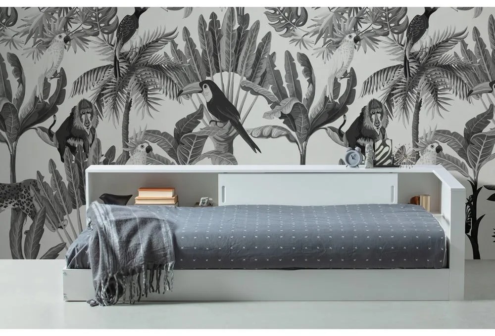 Letto singolo bianco con contenitore 90x200 cm Connect - WOOOD