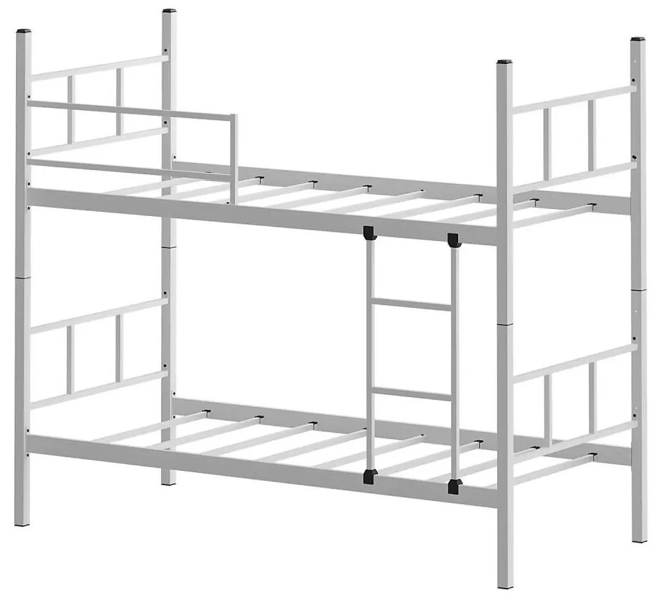 Letto a castello in metallo MAVEN 90x200 cm, bianco, portata 2 x 100 kg