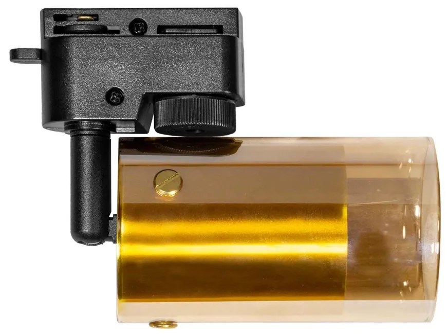 Faro GU10 per binario Monofase in Vetro color Oro, Dorato Faro a binario Monofase / GU10