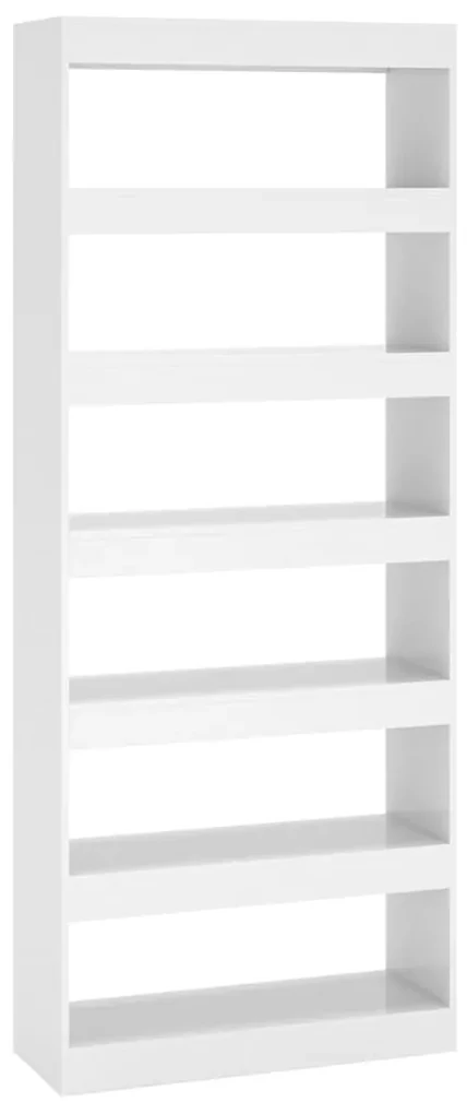 Libreria/divisorio bianco lucido 80x30x198 cm in truciolato