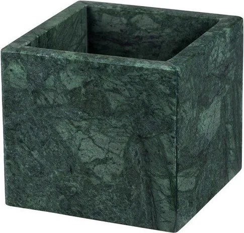 Organizer da bagno verde scuro in marmo per dischetti di cotone Marble – Mette Ditmer Denmark