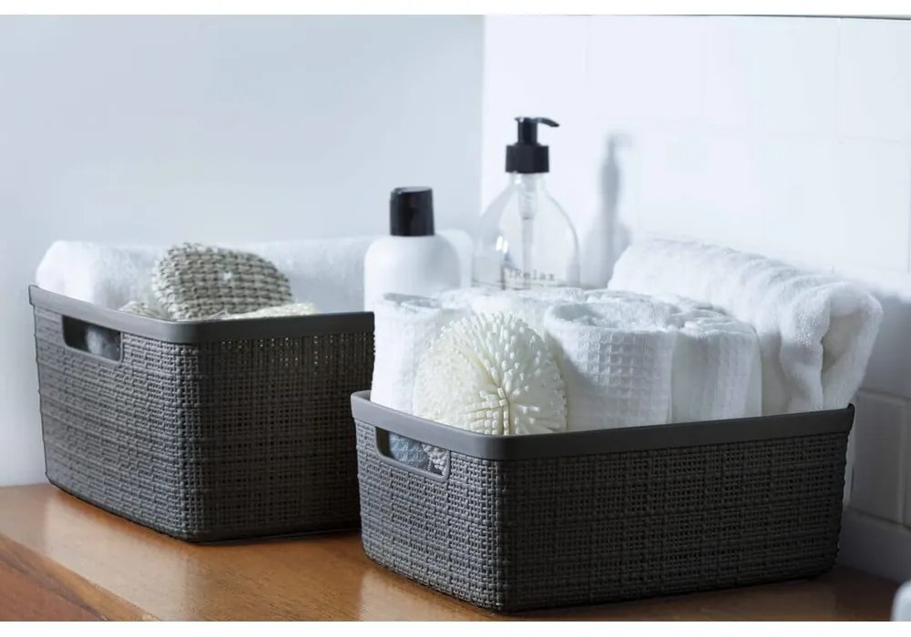 Cestino grigio scuro , 5 l Jute - Curver