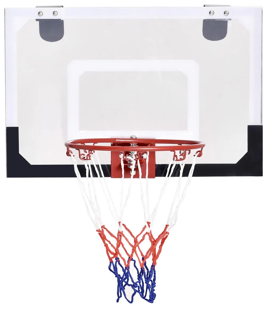 Costway Mini canestro da basket a muro da interno con pallacanestro e pompa 46x30,5cm