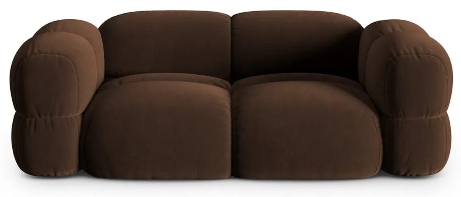 Divano marrone scuro con rivestimento in velluto 210 cm Loretto – Cosmopolitan Design
