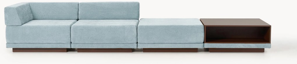 Divano componibile 4 posti con tavolino e poggiapiedi Colin