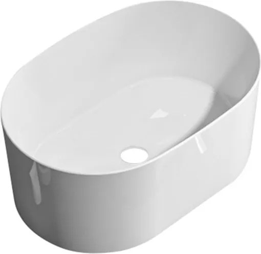 Lavabo da appoggio IDRO BRIC ovale in ceramica L 50 x H 21 x P 34 cm bianco piletta non inclusa