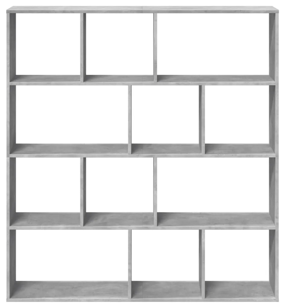 Libreria grigio cemento 132x29x141,5 cm in legno multistrato