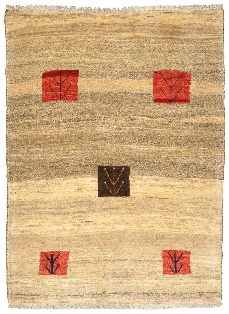 Gabbeh Tappeto 150x110 Beige (Iran) Annodato A Mano