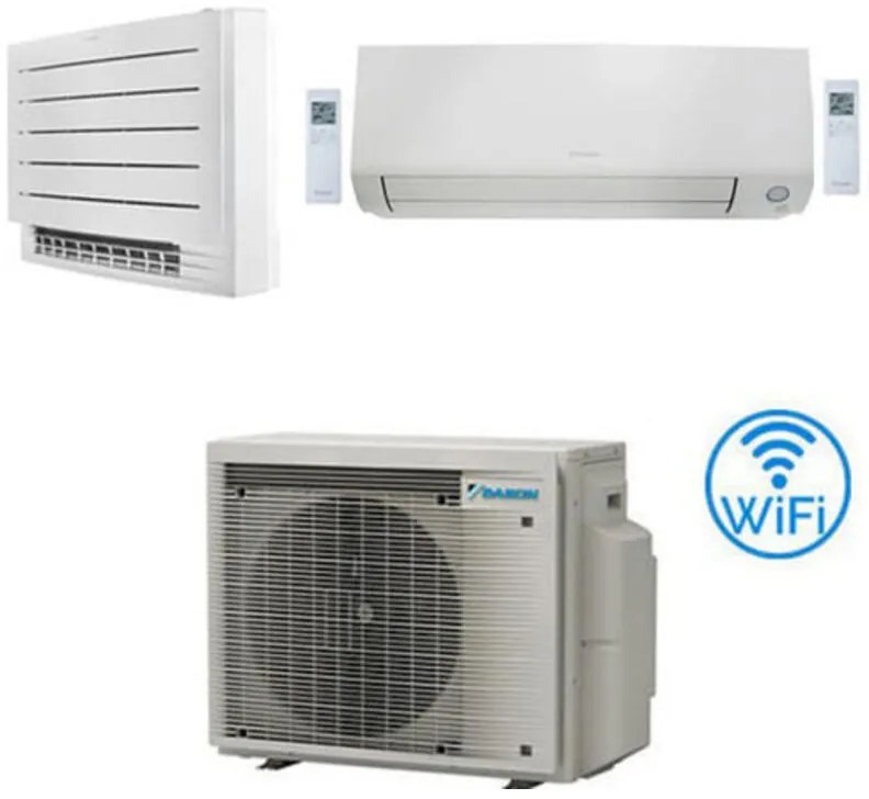 Daikin - Climatizzatore garanzia italia Serie Perfera All Seasons WiFi + fvxm-b Pavimento Perfera R32 Dual Split Inverter 7000 + 9000 btu con u.e.