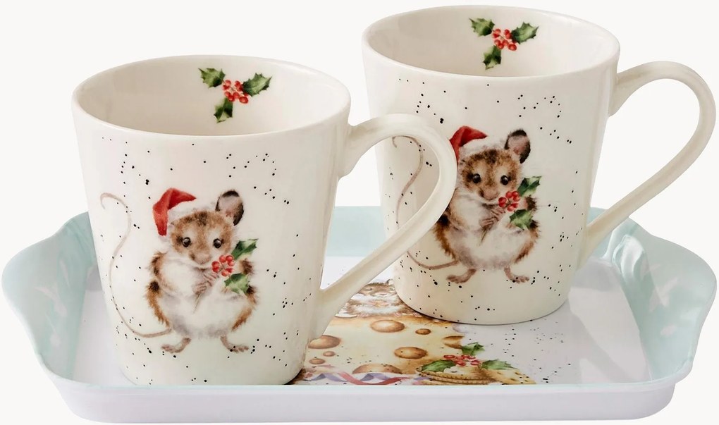 Set tazza e vassoio Holly Jolly 3 pz