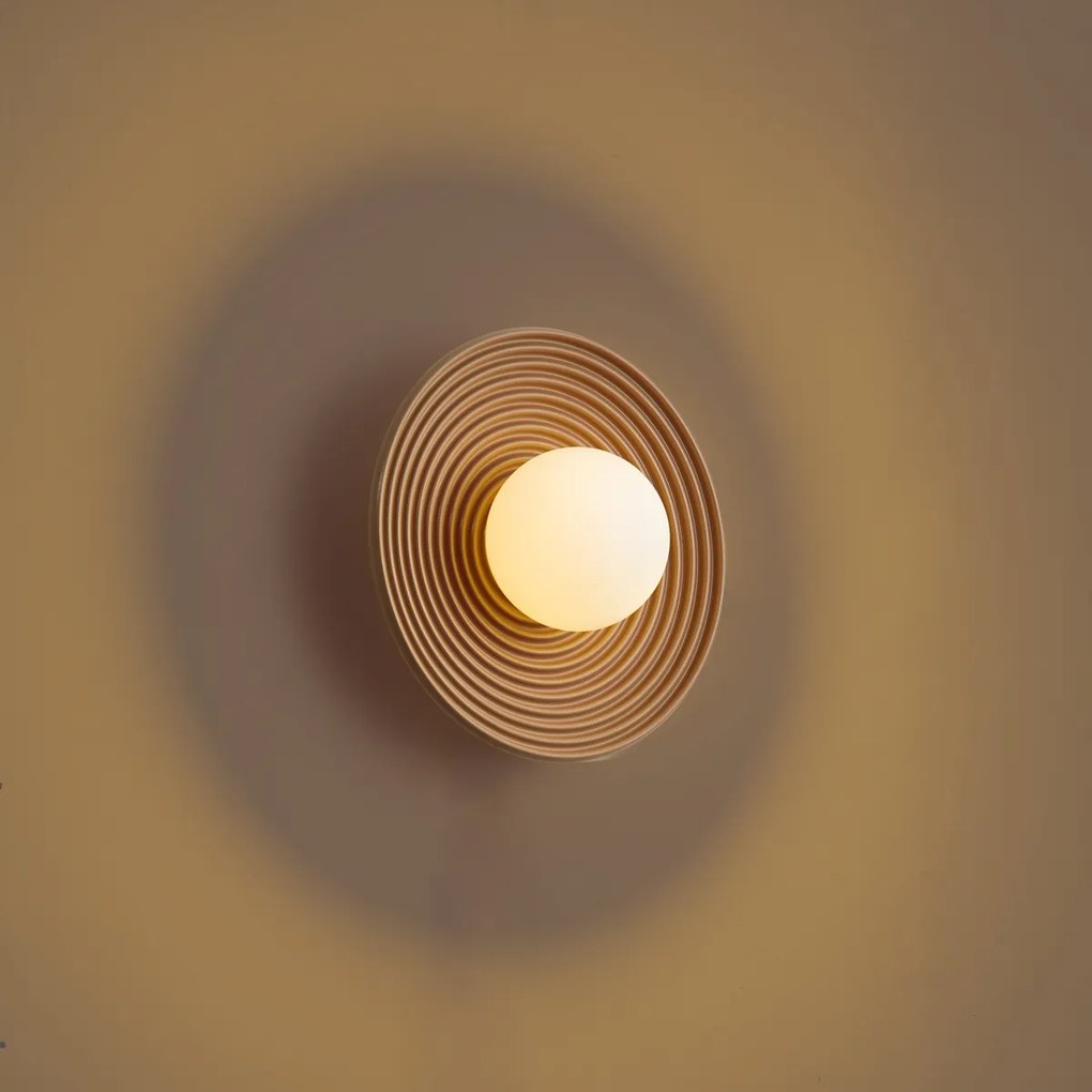 Plafoniera retrò beige con vetro opale - Lila