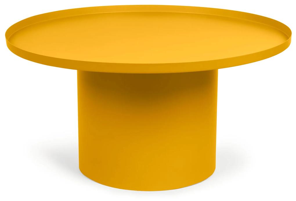 Kave Home - Tavolino rotondo Fleksa in metallo giallo Ã˜ 72 cm