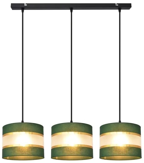 Lampadario a sospensione con filo HELEN 3xE27/15W/230V verde/oro