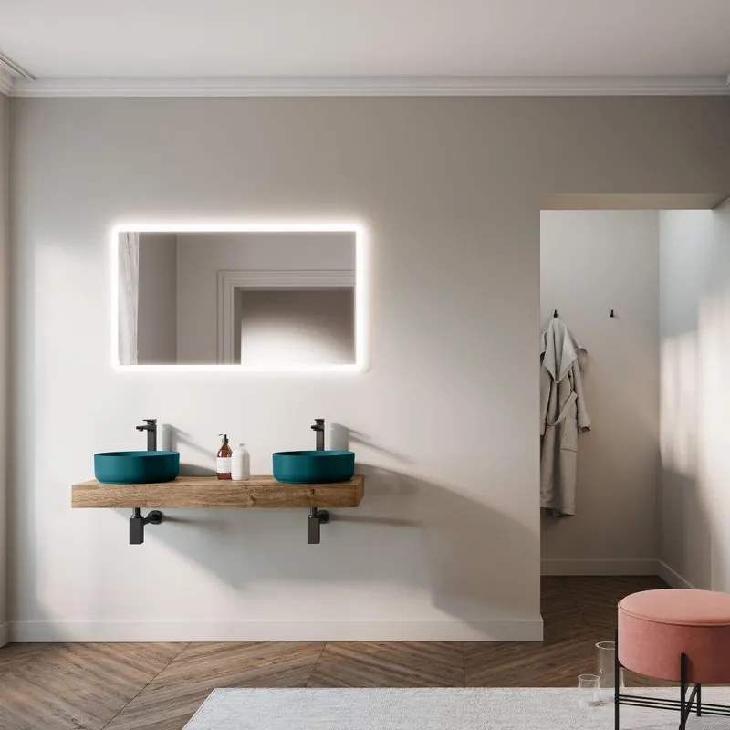 Piano con lavabo da appoggio in MDF