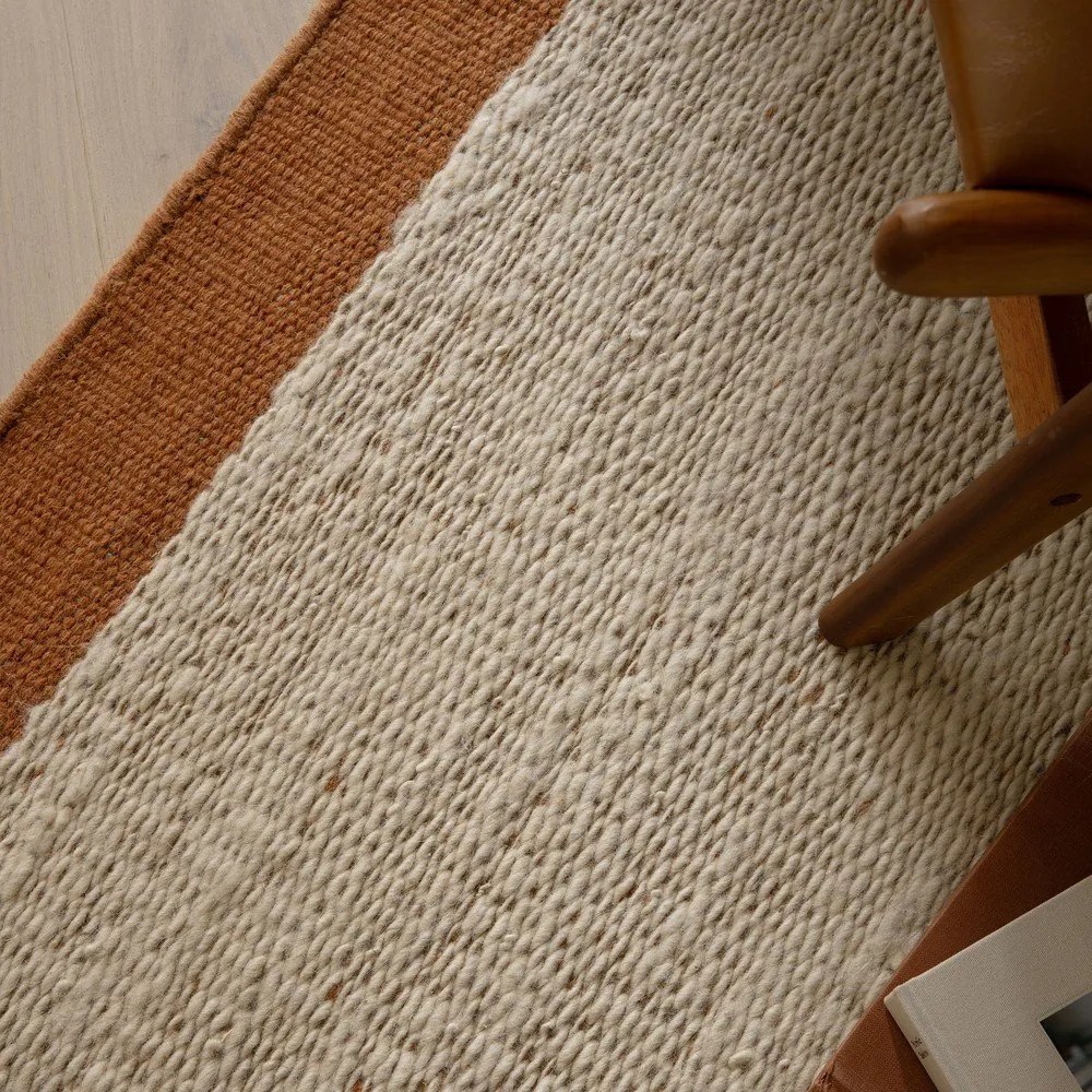 Tappeto in lana intrecciata crema e terracotta 160x230 cm Lima Rust - Asiatic Carpets