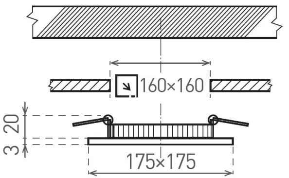 Lampada LED da incasso VEGA LED/12W/230V 2900/3900/5800K 17,5x17,5 cm nero
