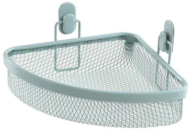 Mensola bagno Angolare verde acqua in acciaio con 1 ripiano – Taki