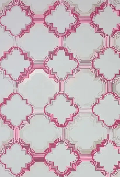 Tapete Quatrefoil von Osborne & Little - Cranberry