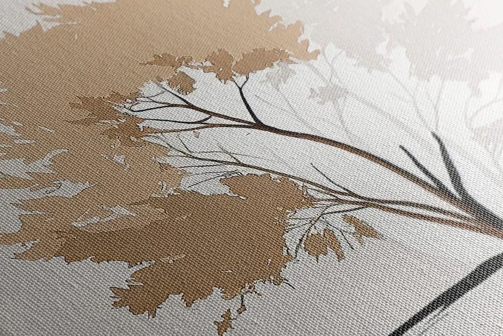 Quadro su tela – Albero minimalista con foglie