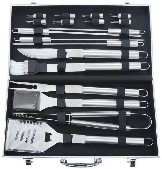 Grilling utensils acciaio inossidabile with a case 18 pz