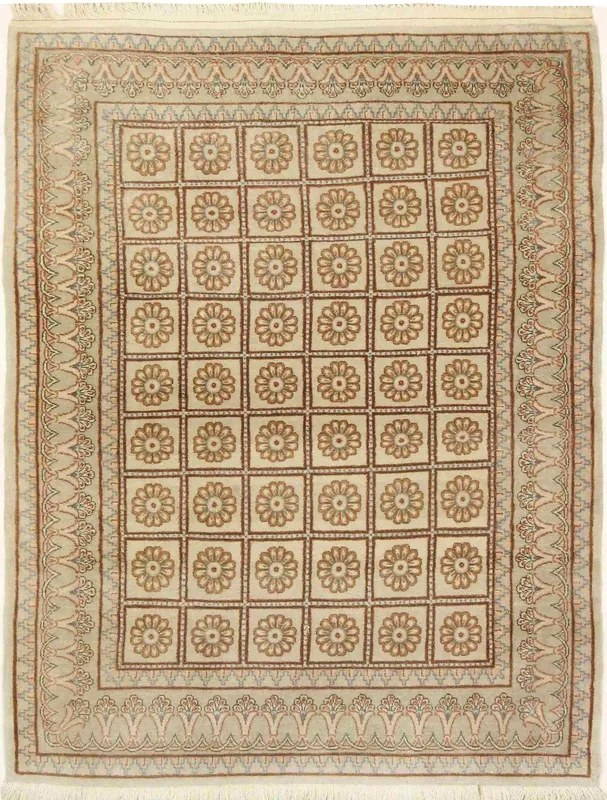 Kashan Tappeto persiano 140x110 Beige (Iran) Annodato A Mano