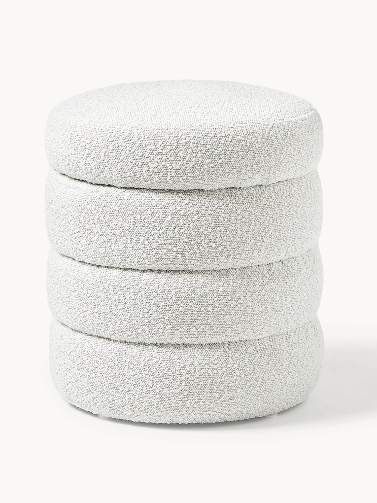 Pouf contenitore in bouclé Alto