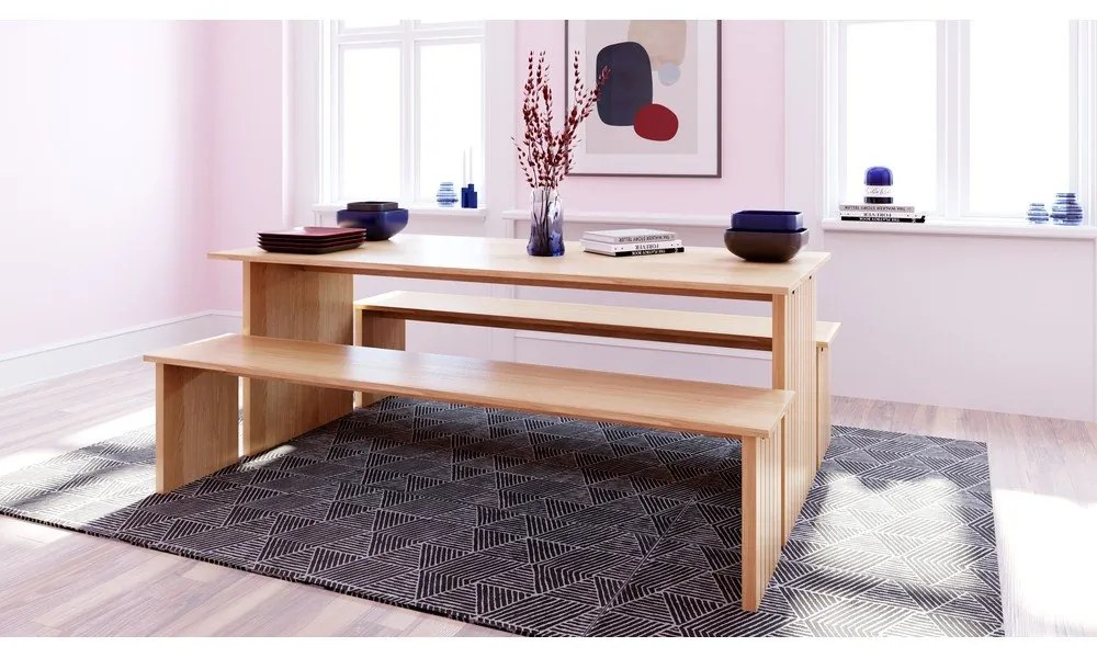 Tavolo da pranzo con piano in rovere 90x160 cm Stripe - Woodman